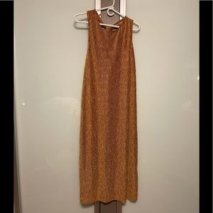 Maeve Anthropologie Gold Velvet Dress